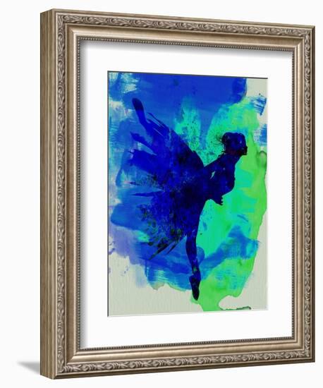 Ballerina on Stage Watercolor 2-Irina March-Framed Art Print