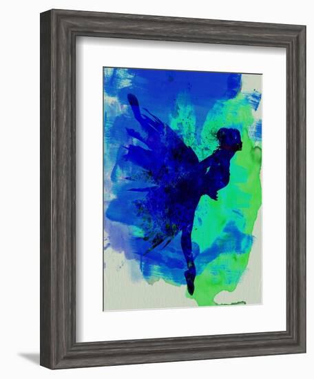 Ballerina on Stage Watercolor 2-Irina March-Framed Art Print