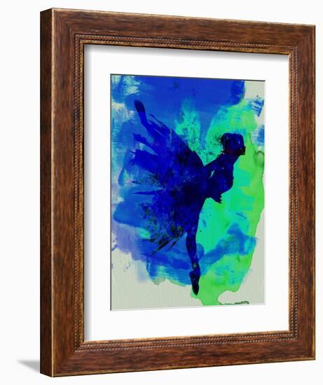 Ballerina on Stage Watercolor 2-Irina March-Framed Art Print