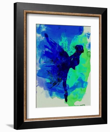 Ballerina on Stage Watercolor 2-Irina March-Framed Art Print