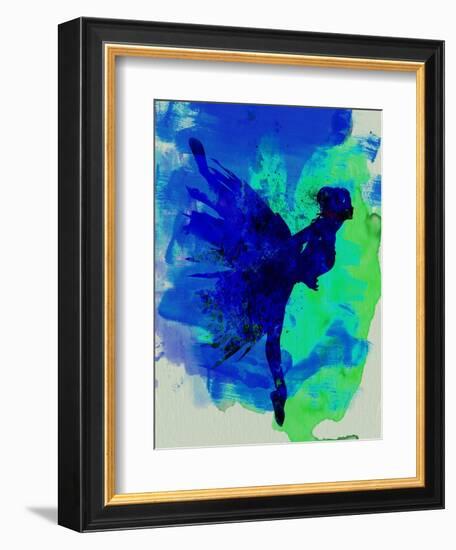 Ballerina on Stage Watercolor 2-Irina March-Framed Art Print