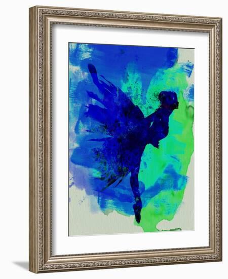 Ballerina on Stage Watercolor 2-Irina March-Framed Art Print