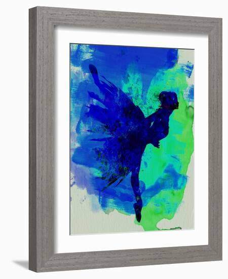 Ballerina on Stage Watercolor 2-Irina March-Framed Art Print