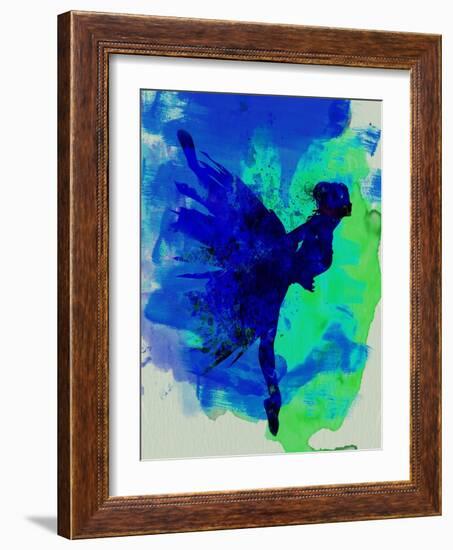 Ballerina on Stage Watercolor 2-Irina March-Framed Art Print