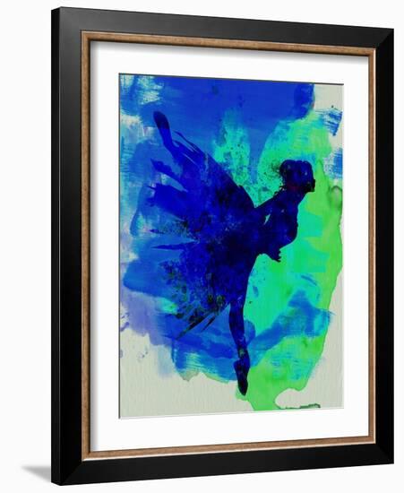 Ballerina on Stage Watercolor 2-Irina March-Framed Art Print