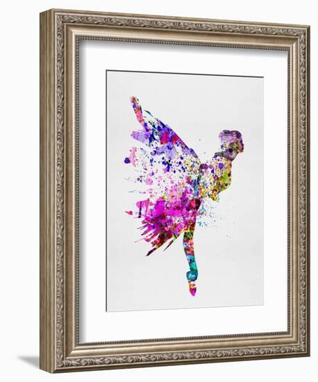 Ballerina on Stage Watercolor 3-Irina March-Framed Art Print