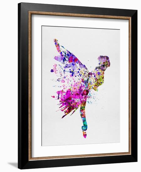 Ballerina on Stage Watercolor 3-Irina March-Framed Art Print