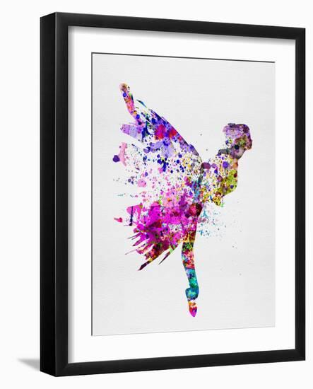 Ballerina on Stage Watercolor 3-Irina March-Framed Art Print