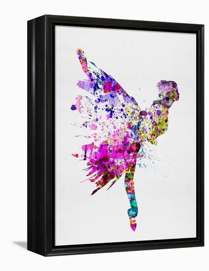 Ballerina on Stage Watercolor 3-Irina March-Framed Stretched Canvas