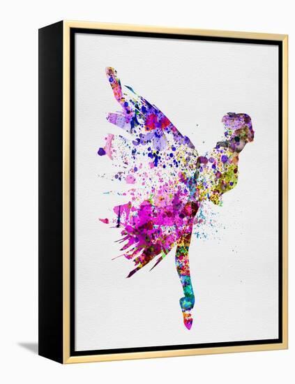 Ballerina on Stage Watercolor 3-Irina March-Framed Stretched Canvas