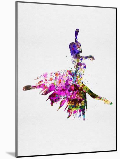Ballerina on Stage Watercolor 4-Irina March-Mounted Art Print
