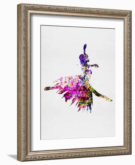 Ballerina on Stage Watercolor 4-Irina March-Framed Art Print