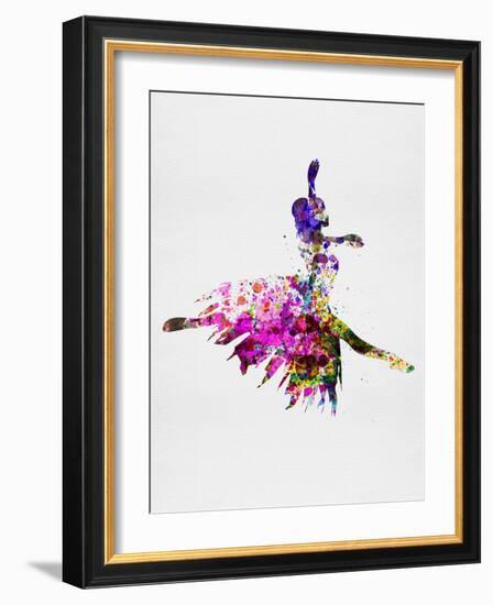 Ballerina on Stage Watercolor 4-Irina March-Framed Art Print