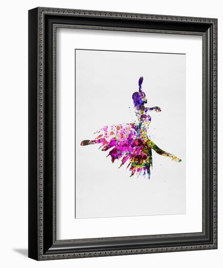 Ballerina on Stage Watercolor 4-Irina March-Framed Premium Giclee Print