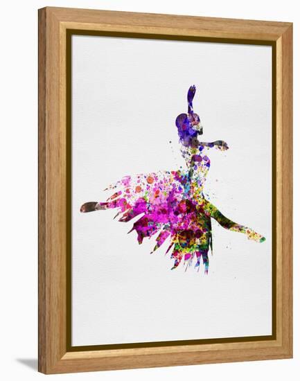 Ballerina on Stage Watercolor 4-Irina March-Framed Stretched Canvas