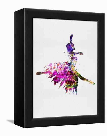 Ballerina on Stage Watercolor 4-Irina March-Framed Stretched Canvas