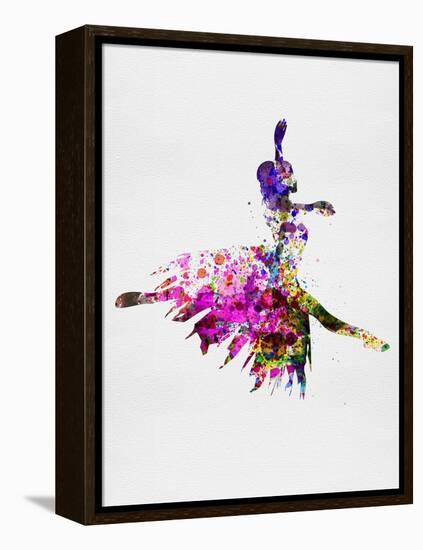 Ballerina on Stage Watercolor 4-Irina March-Framed Stretched Canvas