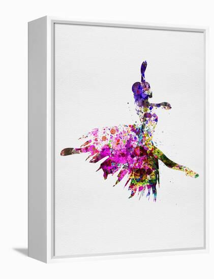 Ballerina on Stage Watercolor 4-Irina March-Framed Stretched Canvas