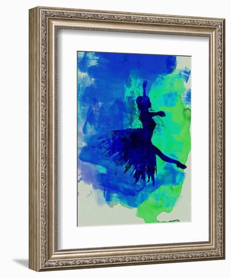 Ballerina on Stage Watercolor 5-Irina March-Framed Art Print