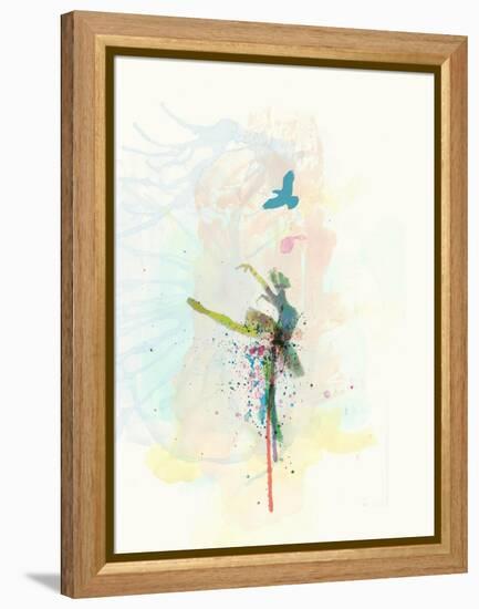 Ballerina on the Stage-NaxArt-Framed Stretched Canvas