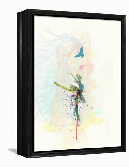 Ballerina on the Stage-NaxArt-Framed Stretched Canvas