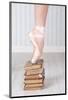 Ballerina Pointe on Old Books-null-Mounted Art Print