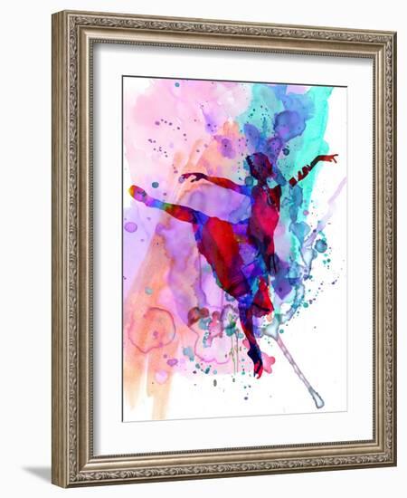 Ballerina's Dance Watercolor 1-Irina March-Framed Art Print