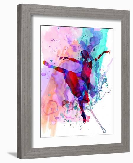 Ballerina's Dance Watercolor 1-Irina March-Framed Art Print