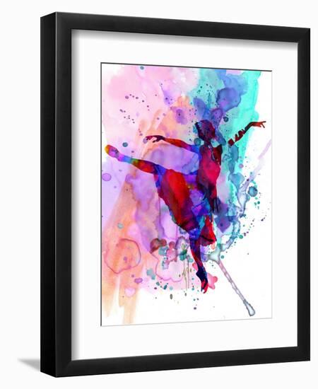 Ballerina's Dance Watercolor 1-Irina March-Framed Art Print