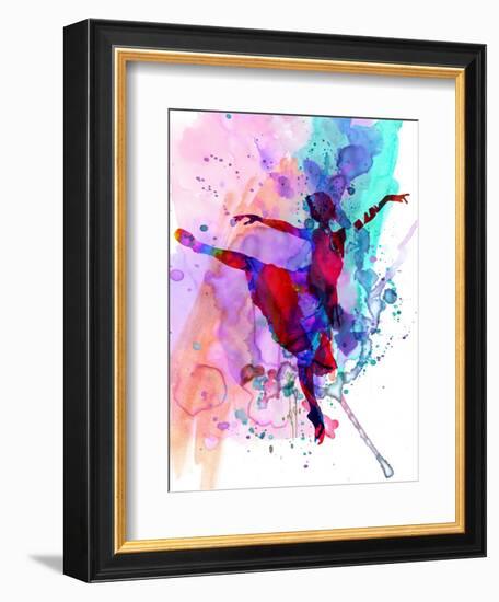 Ballerina's Dance Watercolor 1-Irina March-Framed Art Print