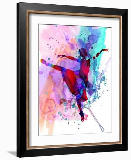 Ballerina's Dance Watercolor 1-Irina March-Framed Art Print