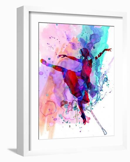 Ballerina's Dance Watercolor 1-Irina March-Framed Art Print