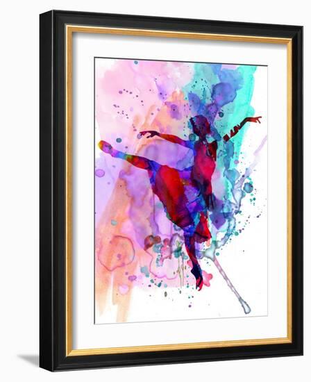 Ballerina's Dance Watercolor 1-Irina March-Framed Art Print