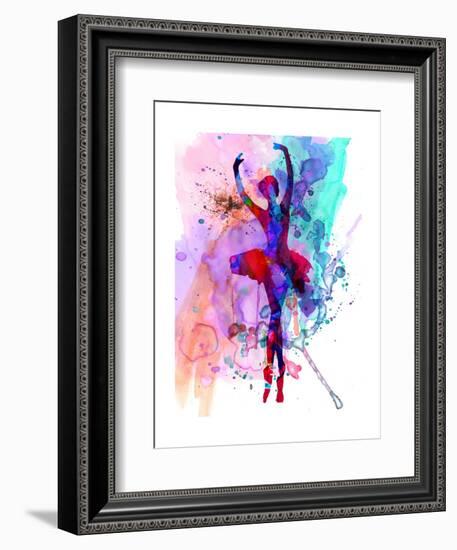Ballerina's Dance Watercolor 3-Irina March-Framed Art Print