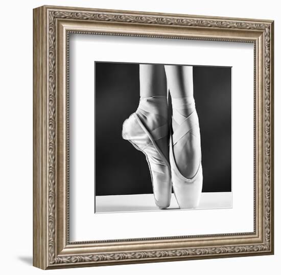 Ballerina's Pointes Black&White-null-Framed Art Print