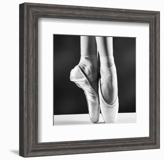 Ballerina's Pointes Black&White-null-Framed Art Print