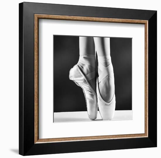 Ballerina's Pointes Black&White-null-Framed Art Print