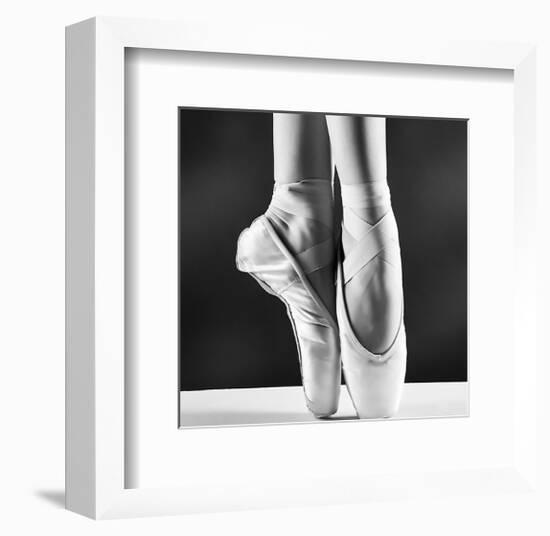 Ballerina's Pointes Black&White-null-Framed Art Print