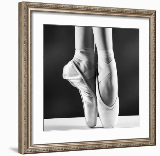 Ballerina's Pointes Black&White-null-Framed Art Print