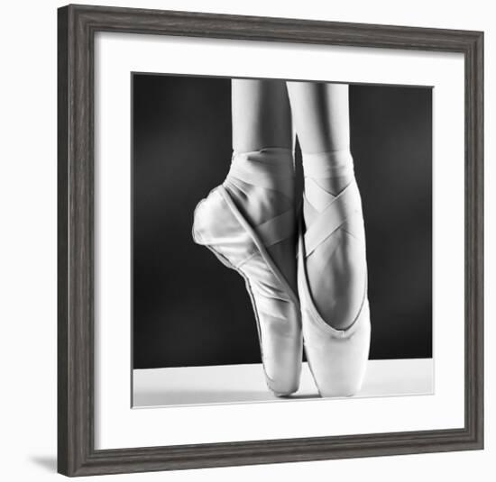 Ballerina's Pointes Black&White-null-Framed Art Print