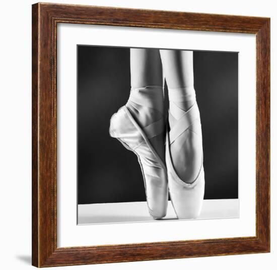 Ballerina's Pointes Black&White-null-Framed Art Print