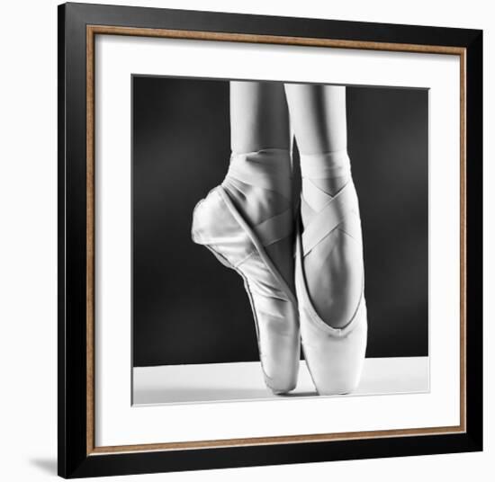 Ballerina's Pointes Black&White-null-Framed Art Print