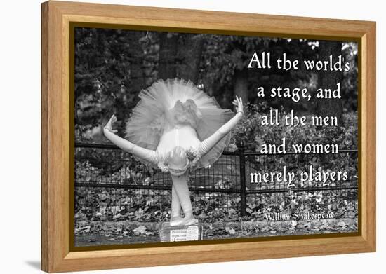 Ballerina Street Performer in Central Park, NYC with William Shakespeare Quote-null-Framed Stretched Canvas