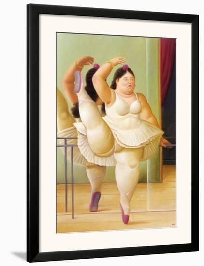 Ballerina to the Handrail-Fernando Botero-Framed Art Print