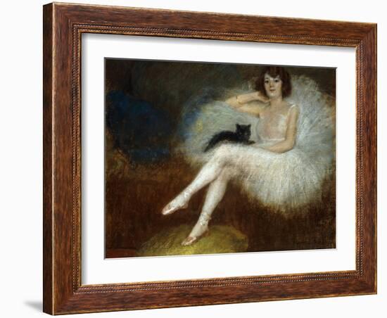 Ballerina with a Black Cat-Pierre Carrier-belleuse-Framed Giclee Print