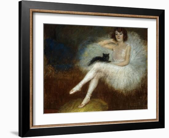 Ballerina with a Black Cat-Pierre Carrier-belleuse-Framed Giclee Print