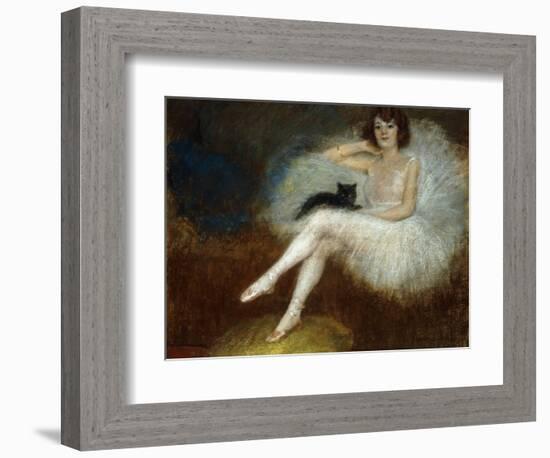 Ballerina with a Black Cat-Pierre Carrier-belleuse-Framed Giclee Print