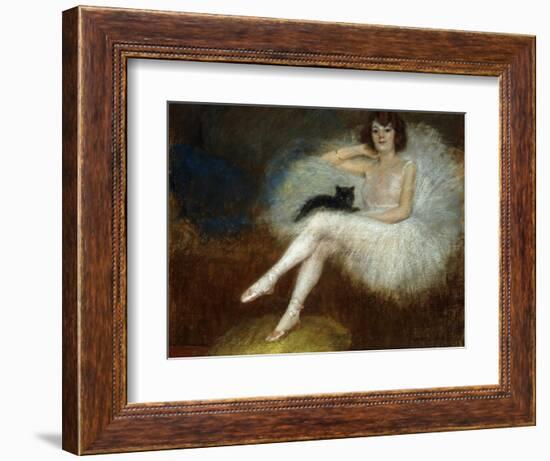 Ballerina with a Black Cat-Pierre Carrier-belleuse-Framed Giclee Print