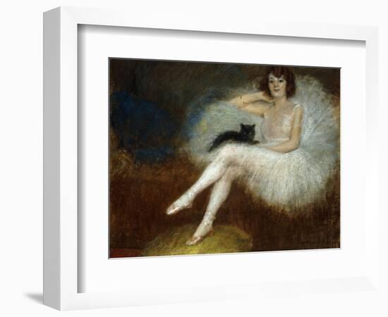 Ballerina with a Black Cat-Pierre Carrier-belleuse-Framed Giclee Print