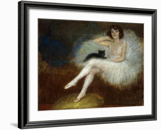 Ballerina with a Black Cat-Pierre Carrier-Belleuse-Framed Giclee Print